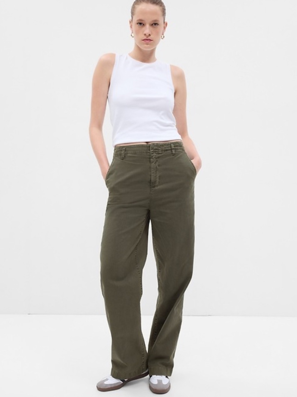 Gap Mid Rise Loose Khakis